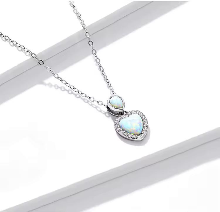 Opal Heart Necklace