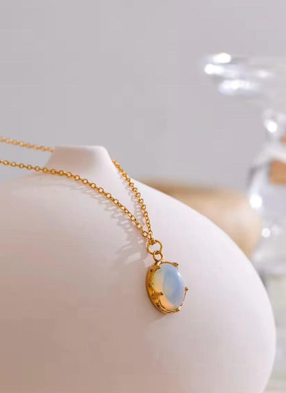 Opal Stone Clear Necklace