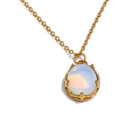 Opal Stone Clear Necklace